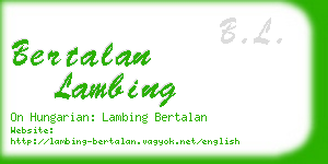 bertalan lambing business card